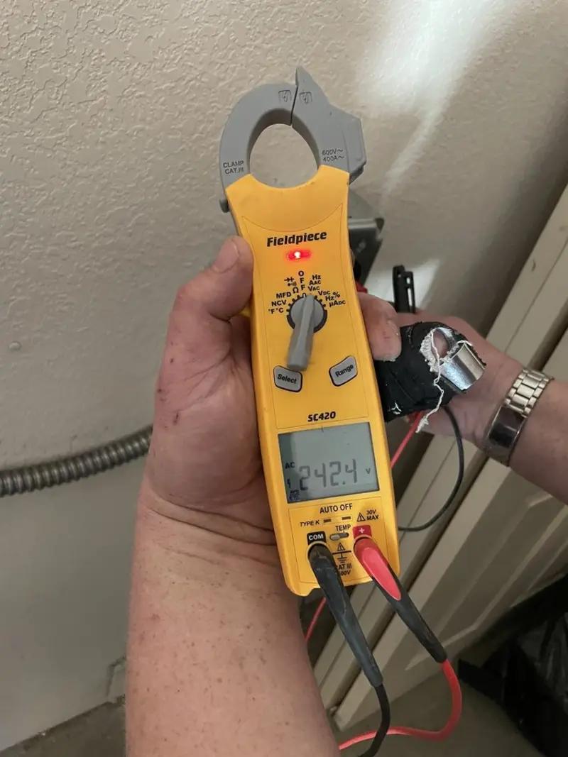 Voltage testing with clamp meter during Generator Installation in East Whittier
